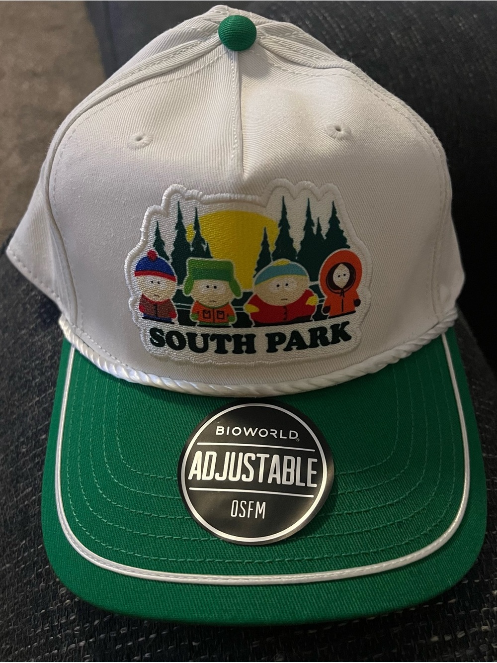 South Park White & Green Adjustable Snapback Hat